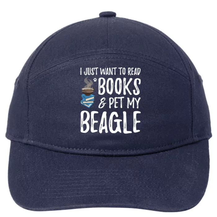 Beagle Avid Book Reader Funny Dog Mom Gift 7-Panel Snapback Hat