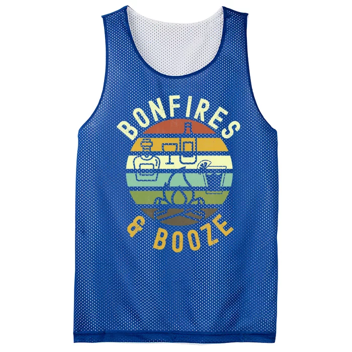 Bonfires And Booze Retro Trendy Casual Graphic Fall Gift Mesh Reversible Basketball Jersey Tank