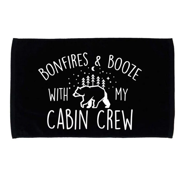 Bonfires And Booze With My Cabin Crew Cabin Bachelorette Party Gift Microfiber Hand Towel