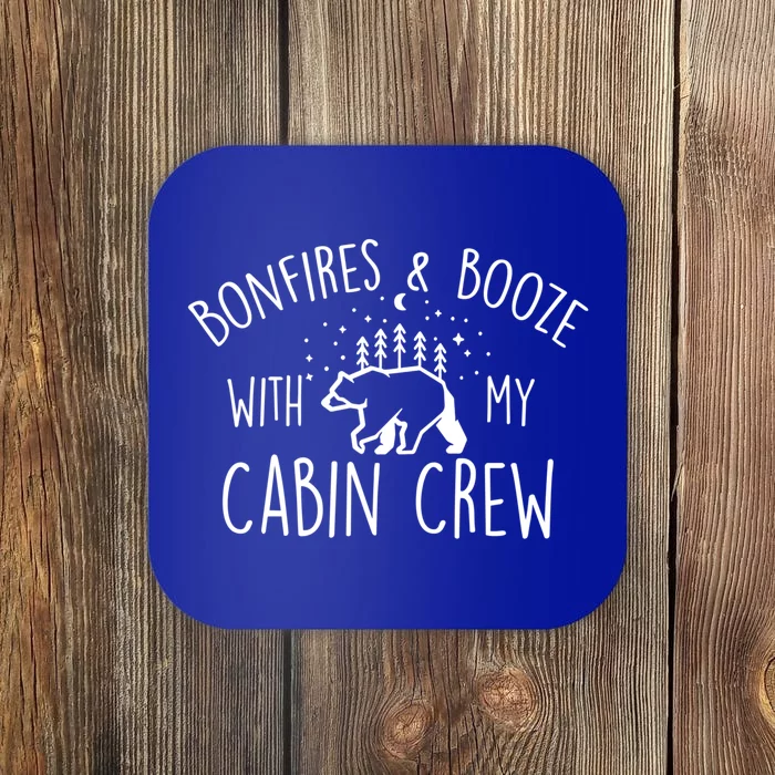 Bonfires And Booze With My Cabin Crew Cabin Bachelorette Party Gift Coaster