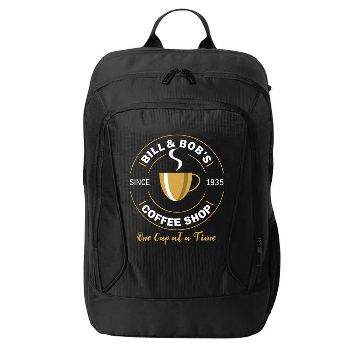 Bill And Bobs Coffee Shop AA Recovery Gift City Backpack