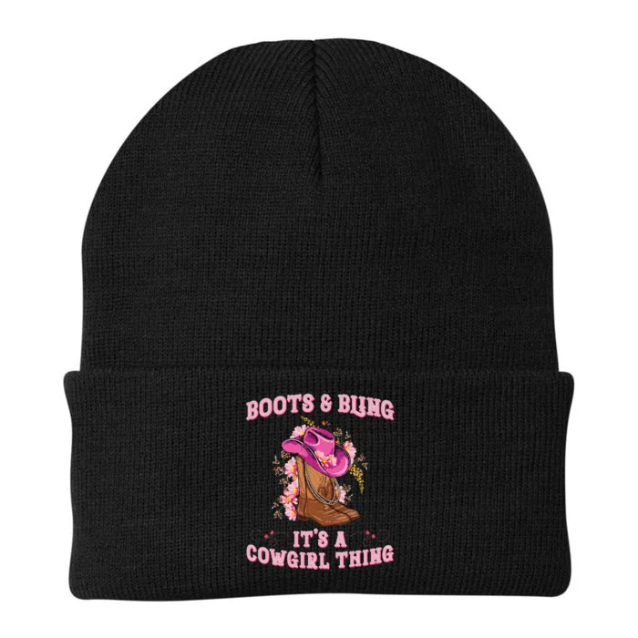 Boots And Bling Its A Cowgirl Thing Rodeo Love Country Knit Cap Winter Beanie