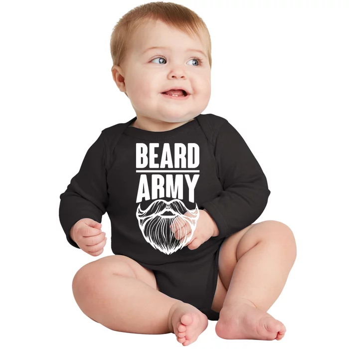 Beard Army Baby Long Sleeve Bodysuit