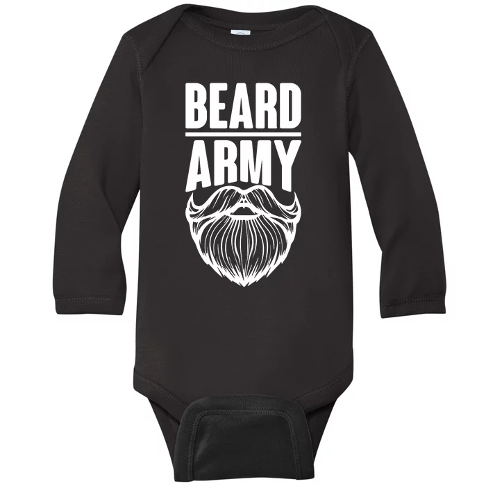 Beard Army Baby Long Sleeve Bodysuit