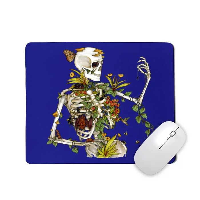 Bones And Botany Funny Skeleton Plants Botanical Gift Mousepad