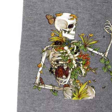 Bones And Botany Funny Skeleton Plants Botanical Gift Doggie 3-End Fleece Hoodie