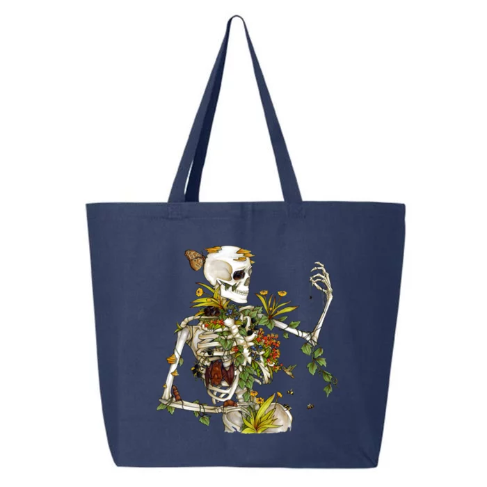 Bones And Botany Funny Skeleton Plants Botanical Gift 25L Jumbo Tote