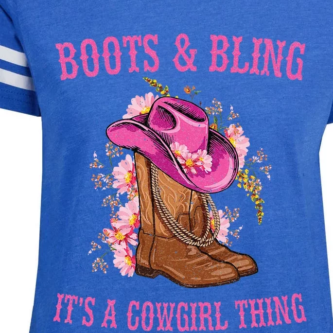 Boots And Bling Its A Cowgirl Thing Cute Love Country Life Enza Ladies Jersey Football T-Shirt