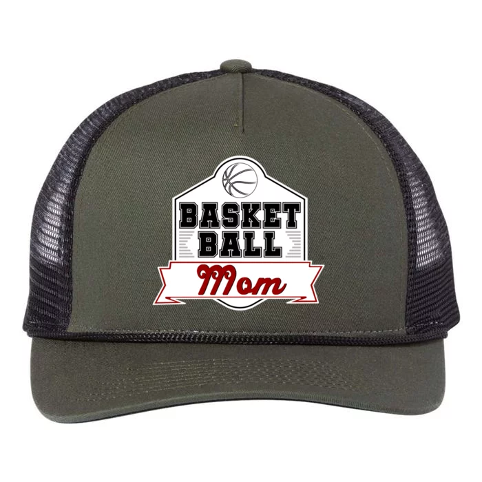 Basketball And Basketball Mom With Funny Basketball Gift Retro Rope Trucker Hat Cap