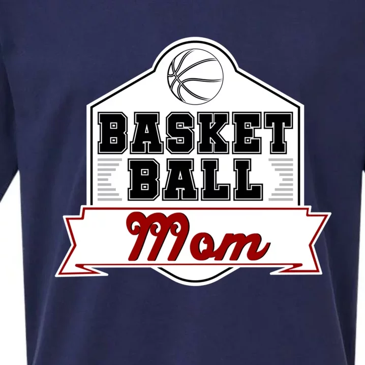 Basketball And Basketball Mom With Funny Basketball Gift Sueded Cloud Jersey T-Shirt