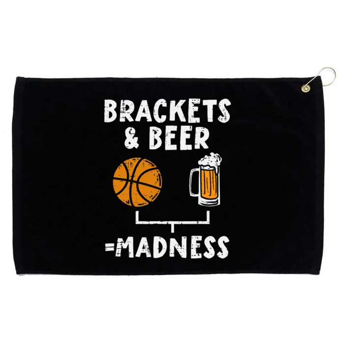 Brackets And Beer Madness Funny Drinking Baller Grommeted Golf Towel