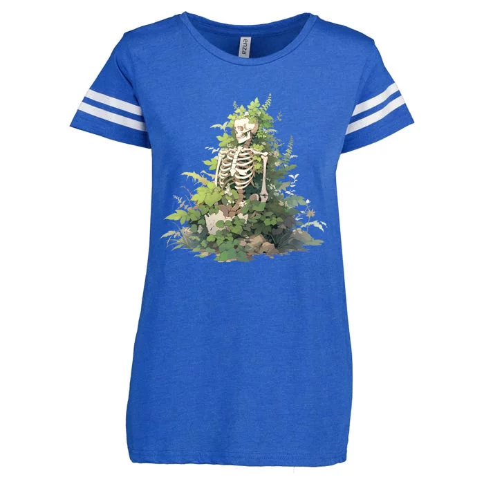 Bones And Botany Overgrown Skeleton Enza Ladies Jersey Football T-Shirt