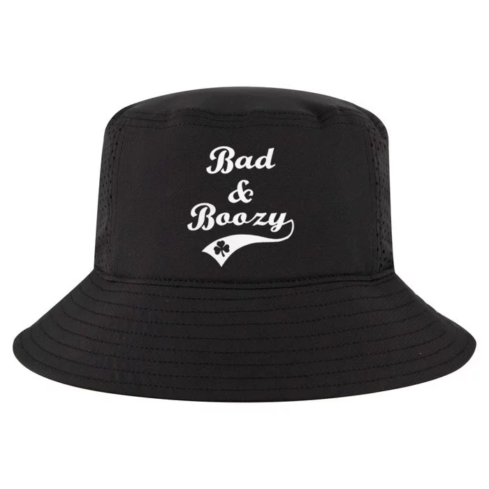 Bad And Boozy Funny Saint Patrick Day Drinking Cool Comfort Performance Bucket Hat