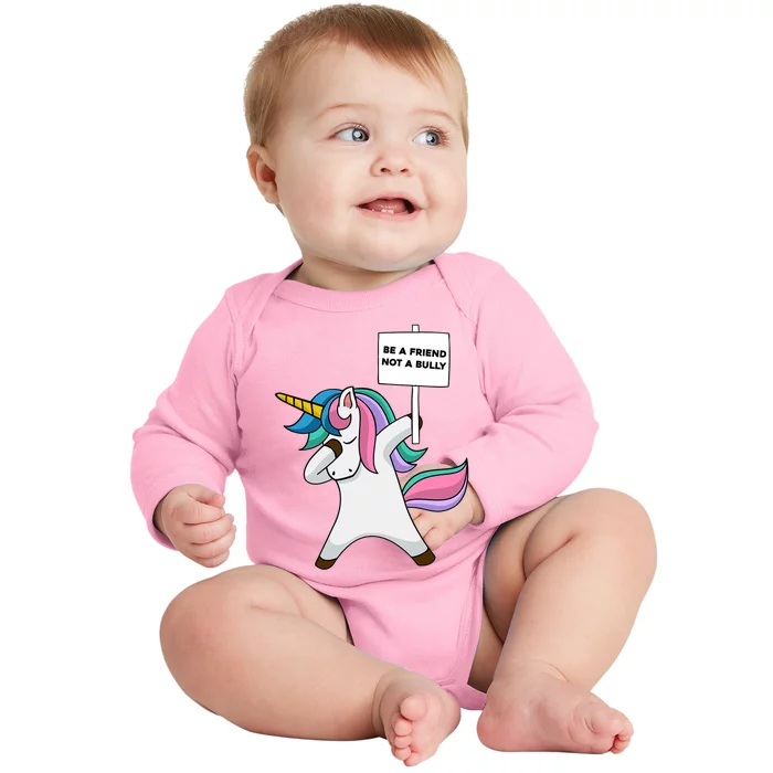 Blue Anti Bullying Be A Friend Not A Bully Prevention Baby Long Sleeve Bodysuit