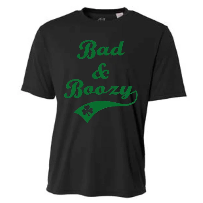 Bad And Boozy Funny Saint Patrick' Day Drinkings Cooling Performance Crew T-Shirt