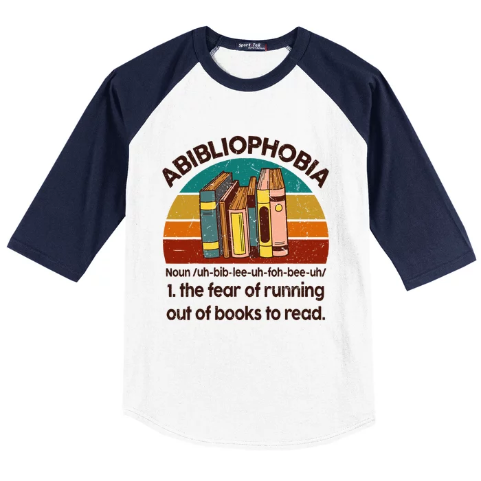 Book Abibliophobia Bookworm Girl Women Teacher Reading Baseball Sleeve Shirt