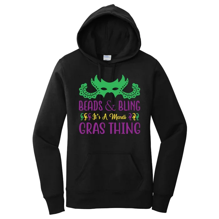 Beads And Bling It's A Mardi Gras Thing Women's Pullover Hoodie