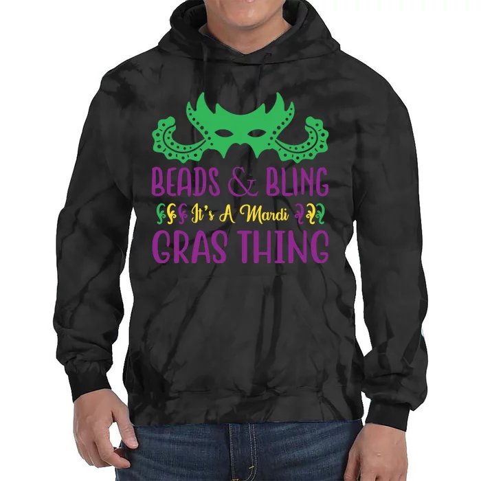 Beads And Bling It's A Mardi Gras Thing Tie Dye Hoodie