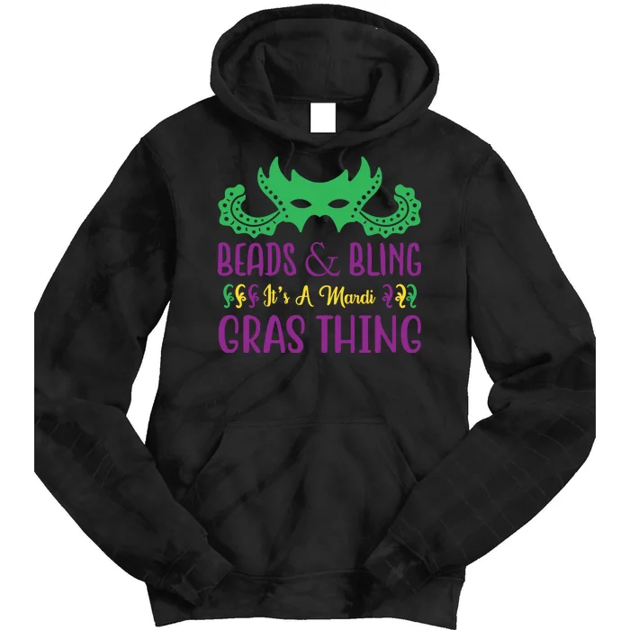 Beads And Bling It's A Mardi Gras Thing Tie Dye Hoodie