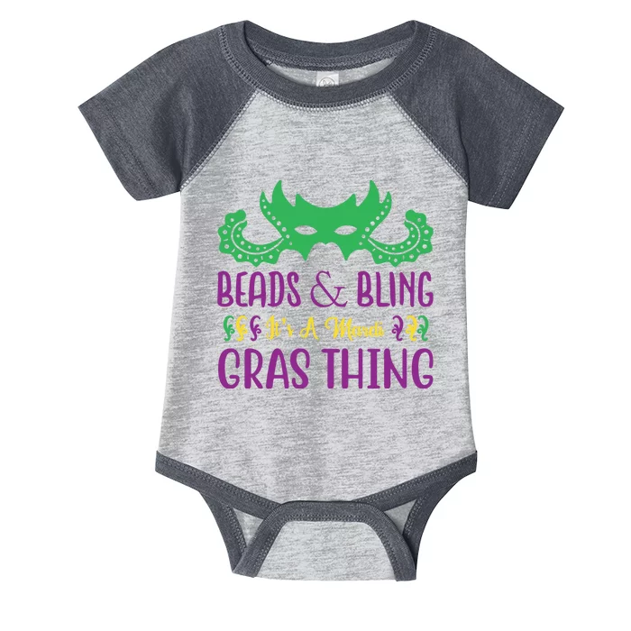 Beads And Bling It's A Mardi Gras Thing Infant Baby Jersey Bodysuit