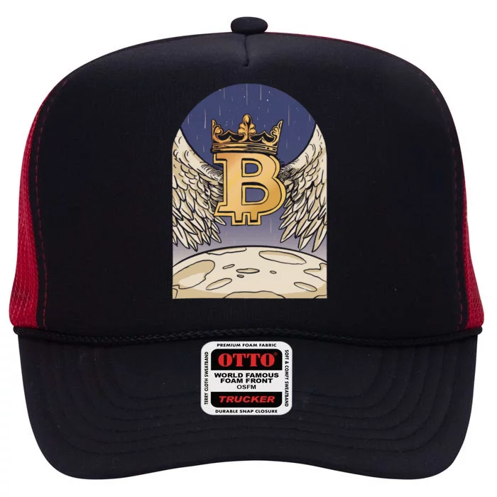 Bitcoin Angel High Crown Mesh Trucker Hat