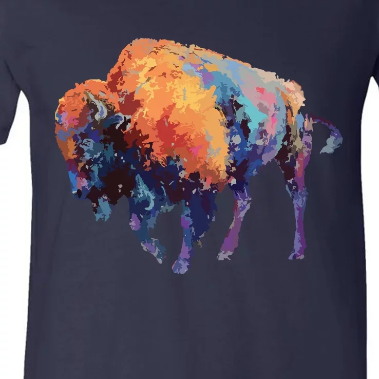 Buffalo American Bison Western Gift V-Neck T-Shirt