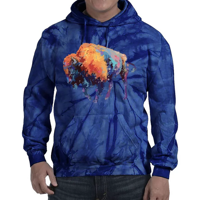 Buffalo American Bison Western Gift Tie Dye Hoodie