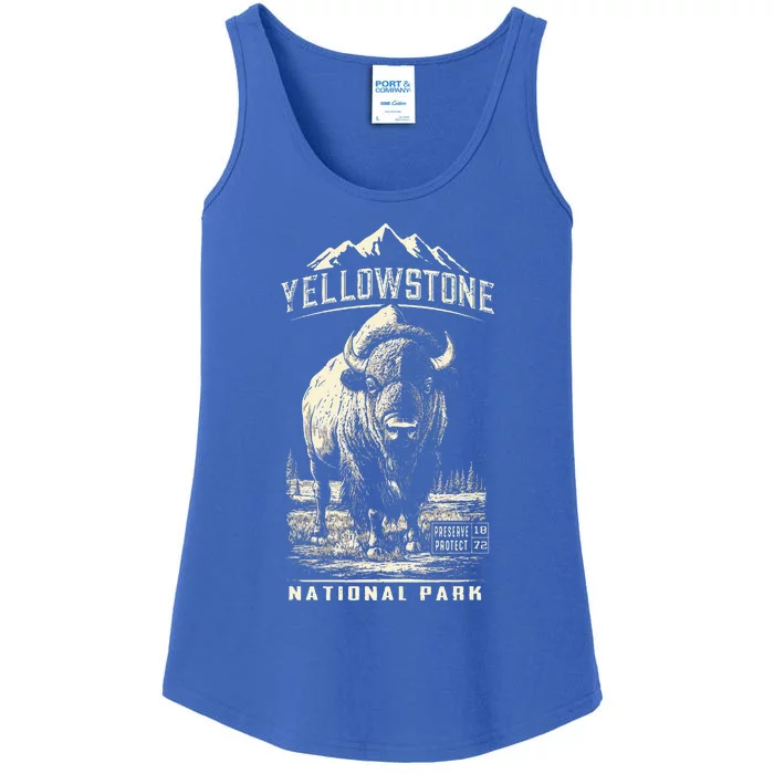 Buffalo American Bison Yellowstone National Park Ladies Essential Tank