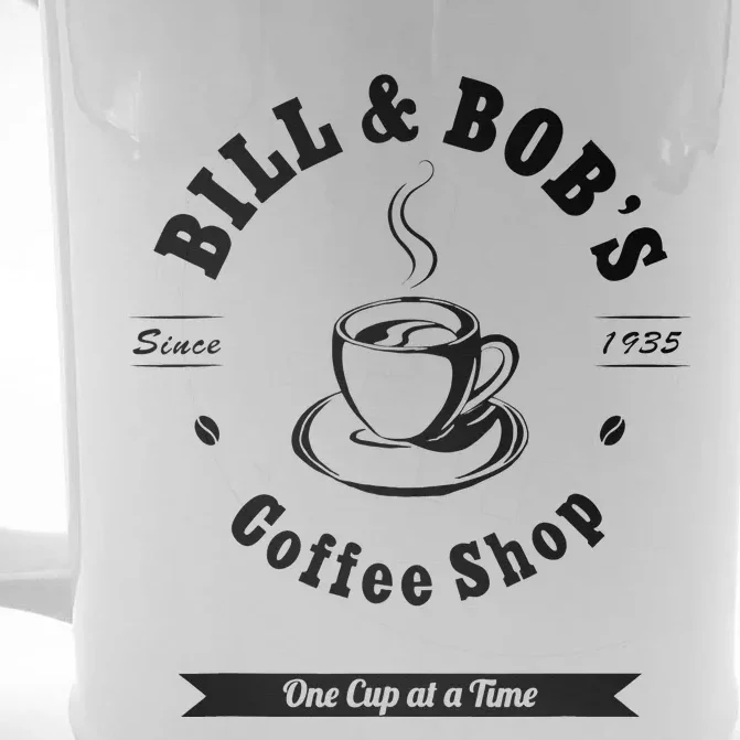 Bill And Bobs Coffee Shop AA 12 Step Recovery Sober Gift Front & Back Beer Stein