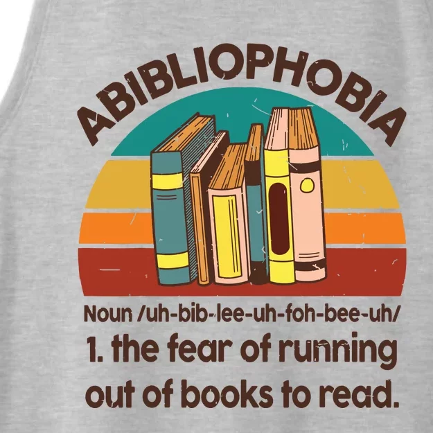 Book Abibliophobia Bookworm Girl Women Teacher Reading Ladies Tri-Blend Wicking Tank