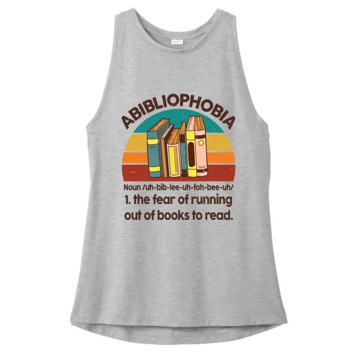 Book Abibliophobia Bookworm Girl Women Teacher Reading Ladies Tri-Blend Wicking Tank