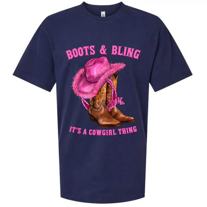 Boots And Bling ItS A Cowgirl Thing Western Rodeo Cowgirls Sueded Cloud Jersey T-Shirt