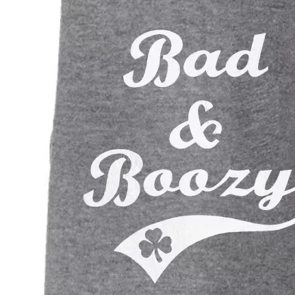 Bad And Boozy Funny Saint Patrick Day Drinking Doggie 3-End Fleece Hoodie