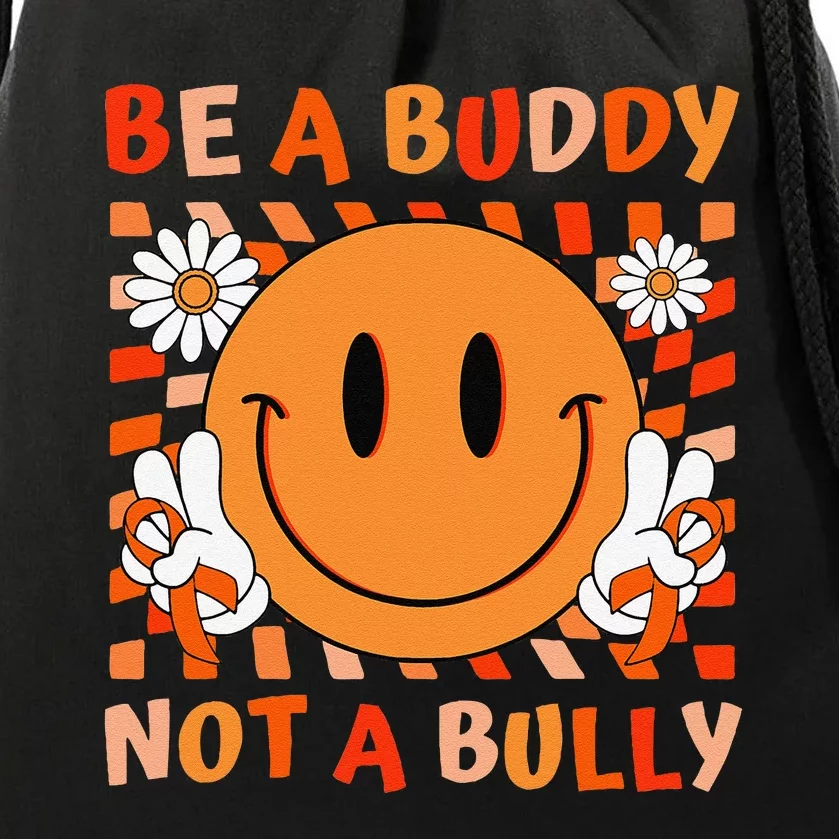 Be A Buddy Not A Bully Unity Day Anti Bullying Orange Face Gift Drawstring Bag