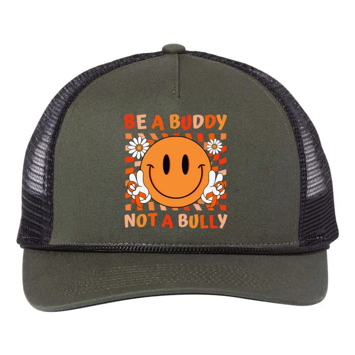 Be A Buddy Not A Bully Unity Day Anti Bullying Orange Face Gift Retro Rope Trucker Hat Cap