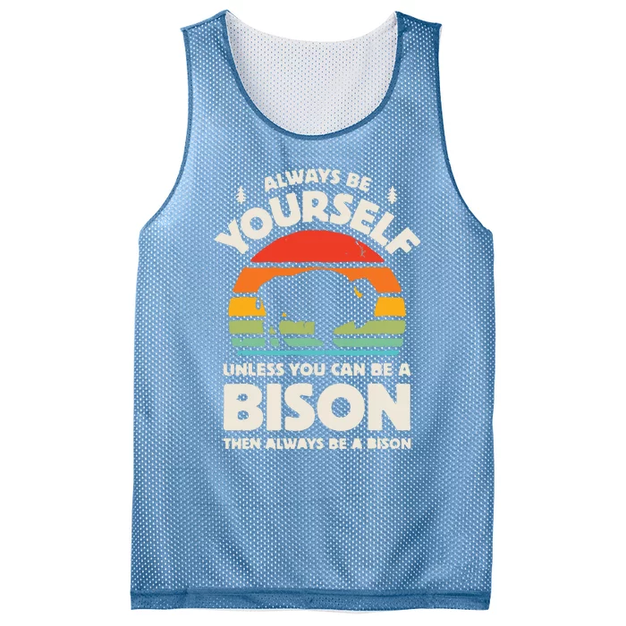 Bison Always Be Yourself Retro Vintage 70s Men Women Funny Mesh Reversible Basketball Jersey Tank