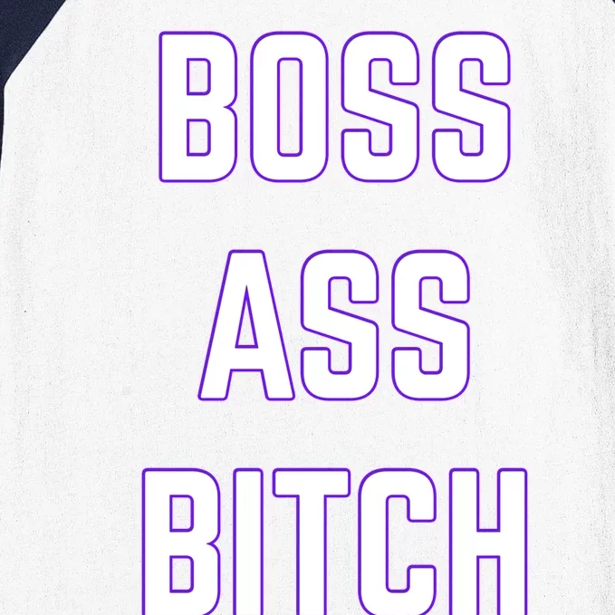 Boss Ass Bitch Fun Cute Cool Motivational Gift Baseball Sleeve Shirt