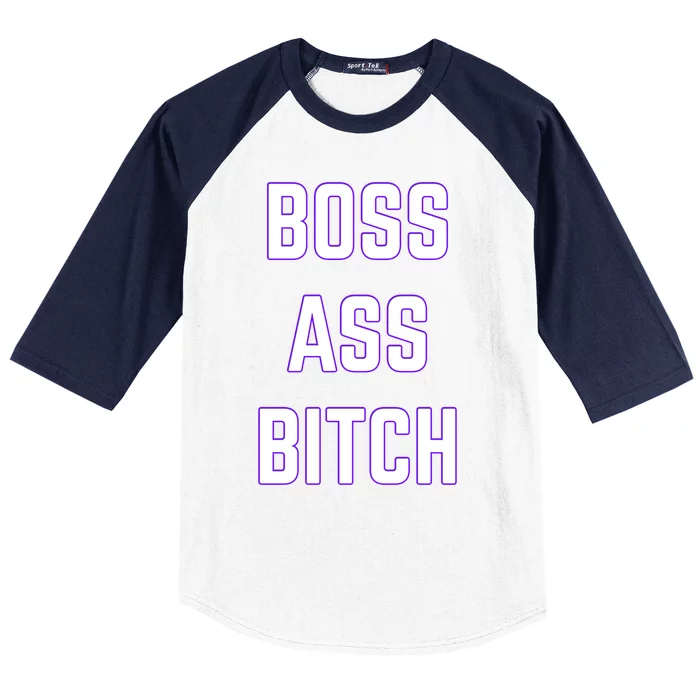 Boss Ass Bitch Fun Cute Cool Motivational Gift Baseball Sleeve Shirt