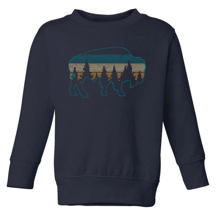 Bison American Buffalo Vintage National Park Souvenir Gift Toddler Sweatshirt