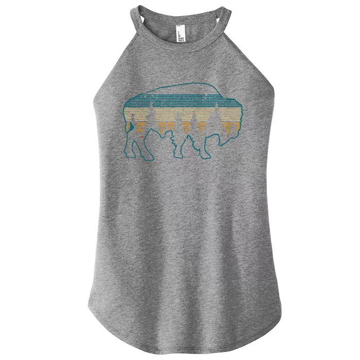 Bison American Buffalo Vintage National Park Souvenir Gift Women’s Perfect Tri Rocker Tank