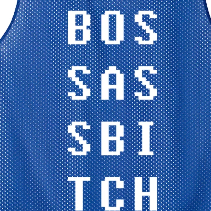 Boss Ass Bitch Gift Mesh Reversible Basketball Jersey Tank