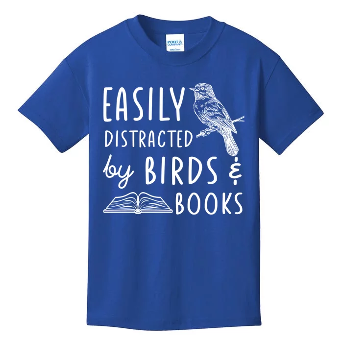 Bird And Book Lovers Easily Distracted By Birds And Books Great Gift Kids T-Shirt