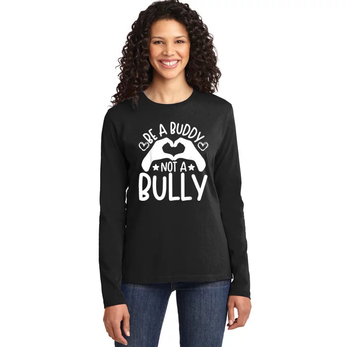 Be A Buddy Not A Bully Unity Day Orange Anti Bullying Ladies Long Sleeve Shirt