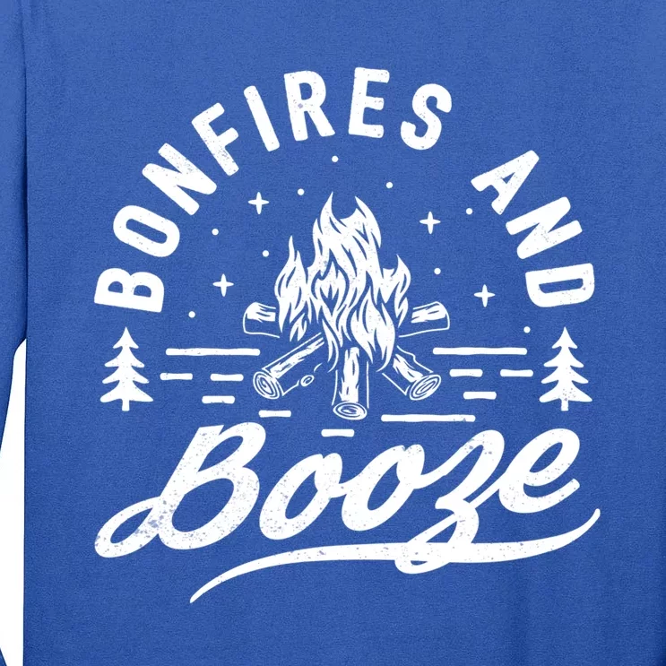 Bonfires And Booze Trendy Casual Cool Gift Tall Long Sleeve T-Shirt