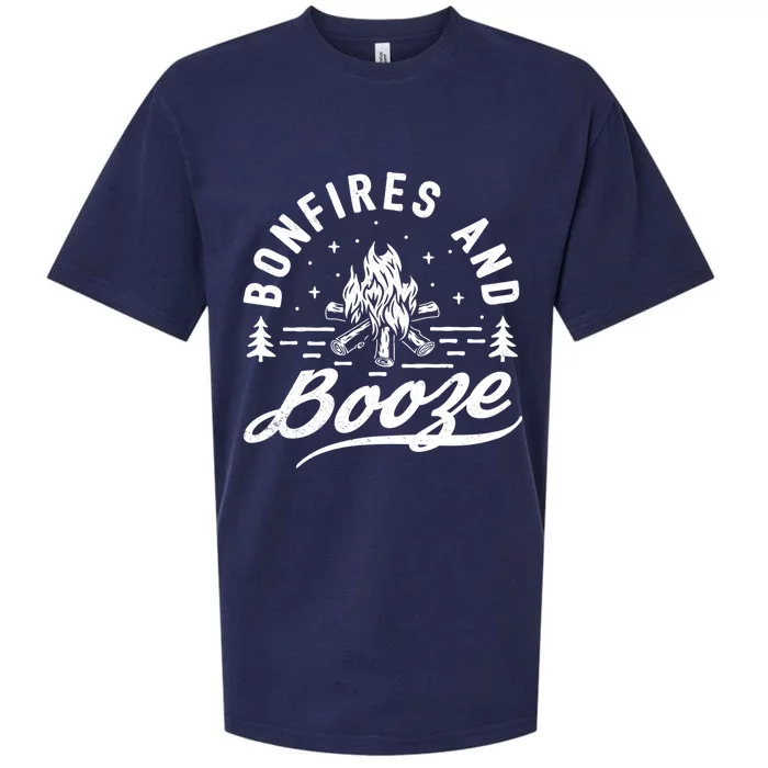 Bonfires And Booze Trendy Casual Cool Gift Sueded Cloud Jersey T-Shirt