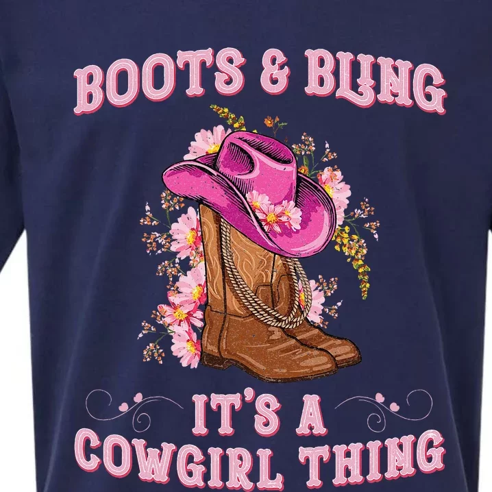 Boots And Bling Its A Cowgirl Thing Sueded Cloud Jersey T-Shirt