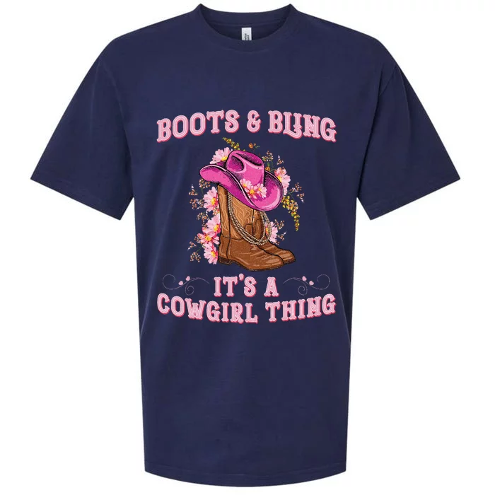 Boots And Bling Its A Cowgirl Thing Sueded Cloud Jersey T-Shirt