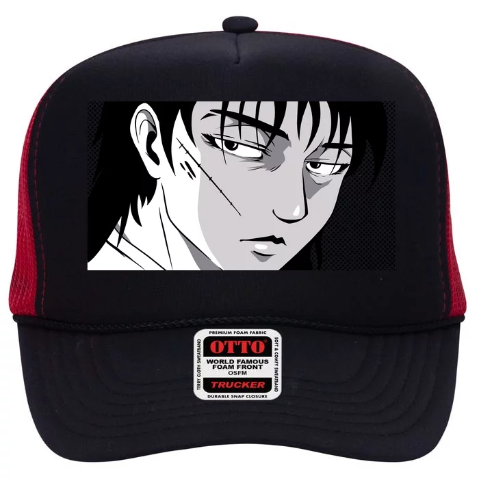 Badass Anime Boy High Crown Mesh Trucker Hat