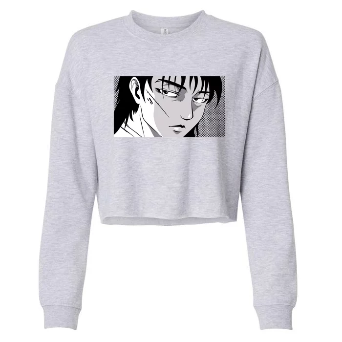 Badass Anime Boy Cropped Pullover Crew