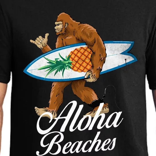 Bigfoot Aloha Beaches Hawaiian Pineapple SurfVacation Pajama Set